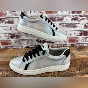 Keds Women's Silver Iridescent Lace Up Sneakers, US Size 7